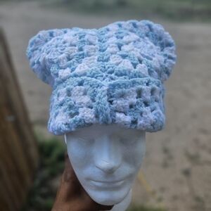 Handmade Blue and White Beanie